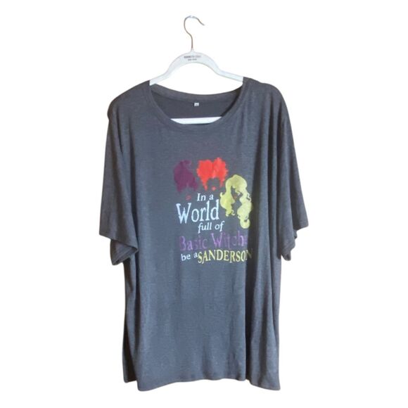 Sanderson Sisters Hocus Pocus Graphic Tee Women’s 5XL Plus Gray Halloween Shirt - Picture 2 of 5